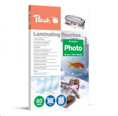 Peach Laminating Pouch Photosize 10x15 cm (106x156 mm), 80mic, S-PP080-20